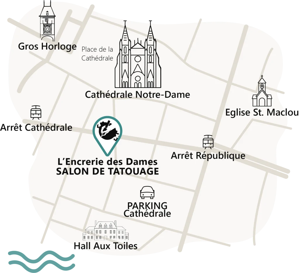 plan indication itinéraire de l'encrerie des dames