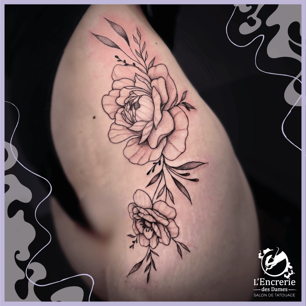 cuisse ornement florale pivoine by maelys